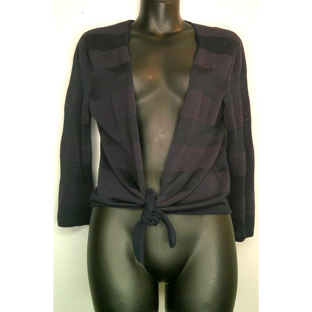 Jones New York Navy Classic Open Cardigan Tie Waist Closure Women's Medium